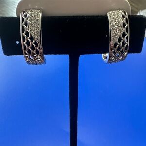 MEXICANA Silver Textured Hoop Earrings